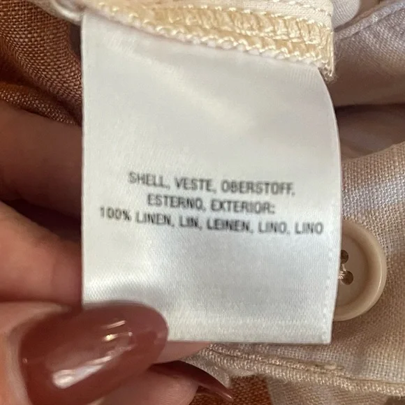 NWOT Anthropologie Ett:Twa 100% Linen Wide Leg Pants 00 Striped Office - Picture 12 of 12